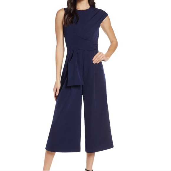 Harlyn Nordstrom Navy cropped formal jumpsuit L - Picture 6 of 6
